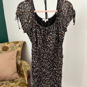 Size XL Flower Print Rouched Dress Ultra Flirt